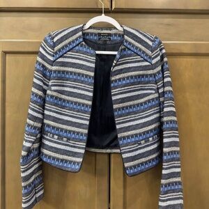 RW&CO. Blue, Gray & White Striped Blazer